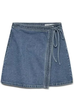 VERO MODA Vmliza Mr Short Denim Wrap Spódnica Ga Noos, , M