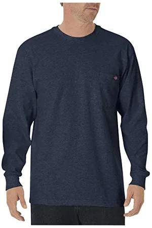 Dickies Męska koszulka z długim rękawem ciężka z okrągłym dekoltem duża wysoka, , 3XL