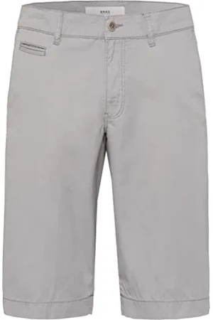 Brax Męskie szorty w stylu Bari Cotton Gab Sportive Chino-Bermudy klasyczne szorty, szary (Platin 08), 34 Kurz