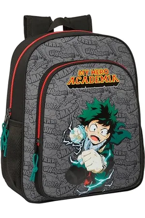 Safta MY HERO ACADEMIA - Plecak szkolny dla dzieci, plecak dziecięcy, odpowiedni do wózka, idealny dla dzieci w wieku szkolnym, wygodny i wszechstronny, jakość i wytrzymałość, 32 x 12 x 38 cm, czarny