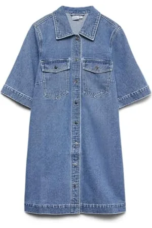 VERO MODA Vmfenja 2/4 Short Denim Dress Ga Noos, , M