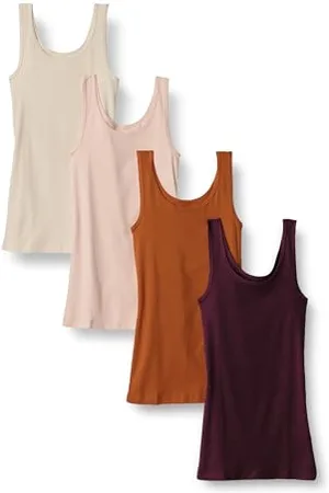 Amazon Damski tank top slim fit, 4 sztuki, , L