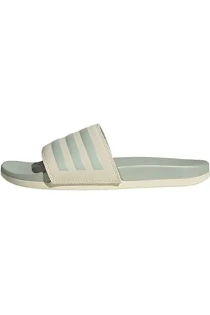 adidas Kobiety Adilette Comfort Slides, Wonder White/Linen Green Met. / Linen Green Met., 43 EU