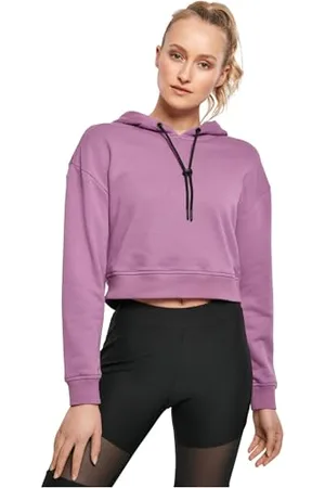 Urban classics Damska bluza z kapturem Short Terry Hoody, damska bluza z kapturem ze skróconym krojem z przyjemnego materiału Terry w 3 kolorach, rozmiary XS-5XL, , XL