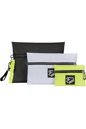 7 for all Mankind Trio Pochette Tech, szaro-czarna żółta, na małe akcesoria, , Taglia Unica, nowoczesny