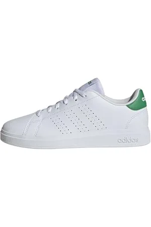 adidas Uniseks - dzieci ADVANTAGE BASE 2.0 SHOES JUNIOR, Cloud White/Cloud White/Green, 35 1/2 EU