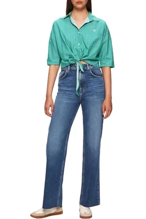 LTB Jeans Damska koszulka wyprodukowana z bawełny w kolorze niebieskim Regular - rozmiar M, , M
