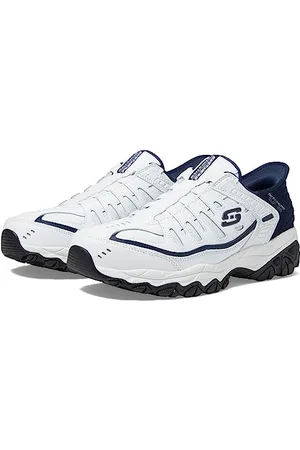 Skechers Męskie Afterburn M. Fit Grill Kapitan Majtki w mokasynach, białe, granatowe, 39 EU, , 39 EU