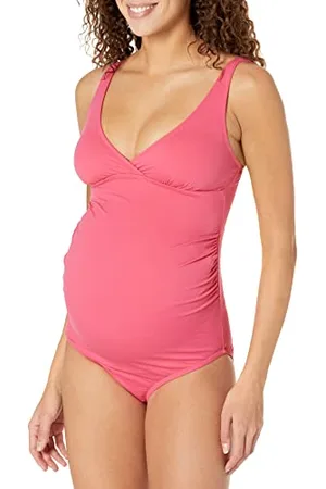 Amazon Damski strój kąpielowy z dekoltem w serek, różowy (Hot Pink), rozmiar M