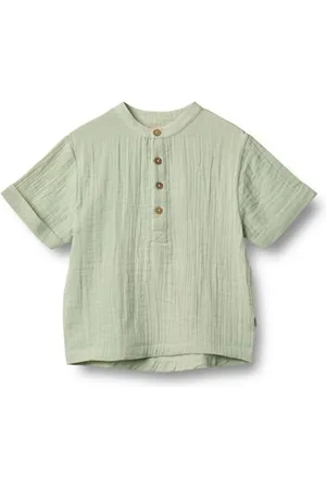 WHEAT Unisex dziecięca koszula chłopięca S/S Svend GOTS certyfikat GOTS, , 110