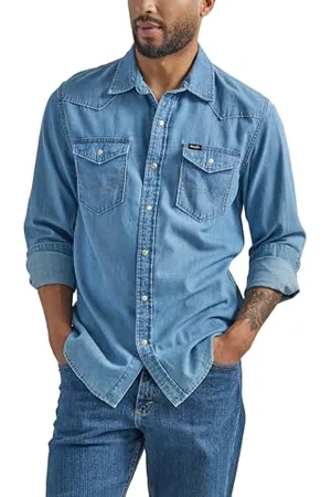 Wrangler Męska kultowa koszula dżinsowa o regularnym kroju, XL