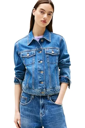 Tommy Hilfiger Damska KLASYCZNA KURTKA CI8132 DW0DW21414 Trucker Jacket, , L, , L