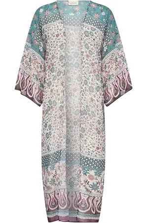 Cream Damskie kimono z otwartym przodem luźny krój o średniej długości 3/4 rękawy, , rozmiar uniwersalny