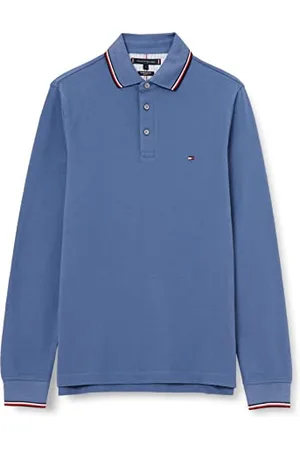 Tommy Hilfiger Męska koszulka polo 1985 RWB Slim LS L/S, Faded Indigo, S