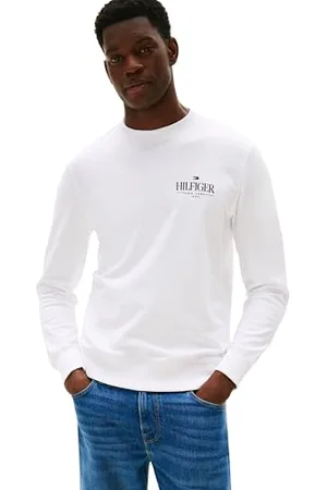 Tommy Hilfiger Męskie bluzy HILFIGER STACKED MW0MW39376 Pulower Bluza, biała (biała), S, , S