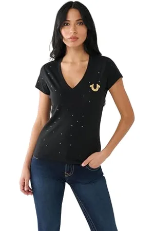 True Religion Damskie nowoczesne, czarne (Jet Black), średni, , M