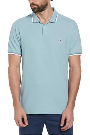 Original Penguin Męska koszulka polo, bawełna organiczna, naklejka Pete Tipped Polo Top, kontrastowe wykończenie, , L, , L