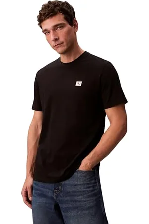 Calvin Klein Jeans Męska koszulka SS Badge 30S Classic TEE LV04RC272G Tees, czarna (czarna), L, , L