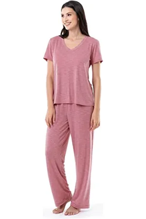 Fruit Of The Loom 2-częściowy zestaw piżamowy z krótkim rękawem i spodniami Pijama, antyczny róż wrzosowy, 2X damski, , 2X
