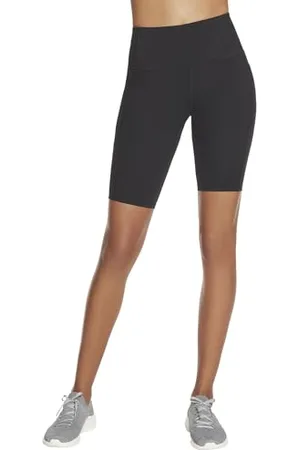 Skechers Damski rower Gowalk, wysoka talia, 25,4 cm szorty, czarne, rozmiar XL