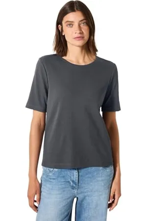 CECIL NOS Basic Rib T-Shirt Volcanic Grey XXL, , XXL