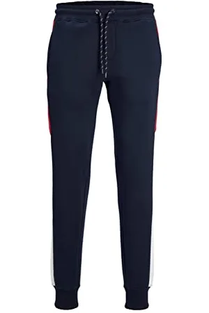 JACK & JONES Bestseller A/S Męskie spodnie do biegania JPSTWILL JJREID Blocking Sweat Pant SN, Navy Blazer, S, , S