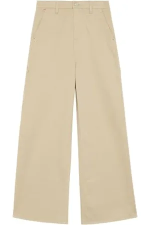 QS by s.Oliver Spodnie Twill/Regular Fit/High Rise/Wide Leg Sandstein 158/REG, , 158