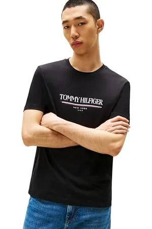 Tommy Hilfiger Męska koszulka marki Love Hilfiger TEE MW0MW40324 S/S, czarna (czarna), XL, , XL