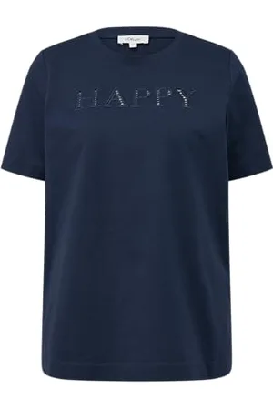 QS by s.Oliver Relaxed Fit Shirt z nadrukiem z haftu dziurkowanego, , 34