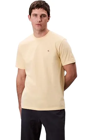 Calvin Klein Jeans Męskie koszulki SS Smooth CTTN Solid CREWNK LV040HM265, żółte (światło słoneczne), L, , L