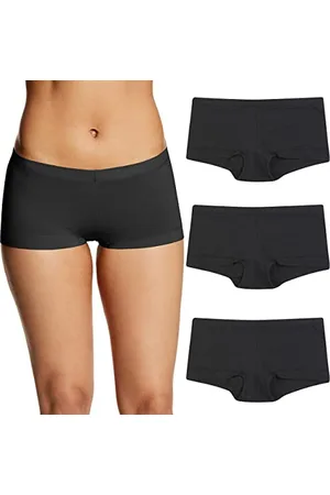 Maidenform Damskie majtki, Dream Lace Boyshorts, bawełniane majtki dla kobiet, 3-pak slipy dla chłopców, czarne, 3 sztuki, L, , L