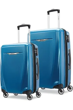 Samsonite Winfield 3 DLX Rozszerzalna twarda obudowa z kółkami obrotowymi, Niebieski/granat, 2PC SET (CO/MED), Winfield 3 Dlx Hardside Rozszerzalny bagaż z błystkami
