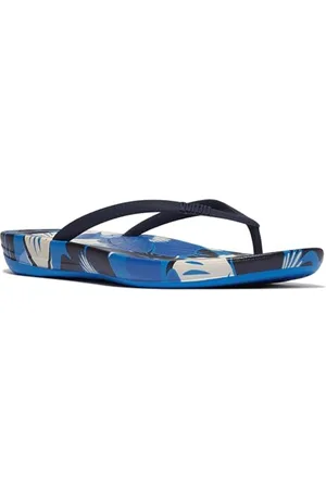 FitFlop Damskie ergonomiczne klapki iQUSHION FLOWERZ, niebieskie, 42 EU, , 43 EU
