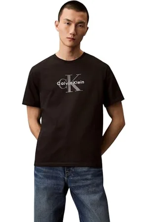 Calvin Klein Jeans Męska koszulka SS Hero Monologo 20s LV04RB862G Graphic Tees, czarna (czarna), L, , L