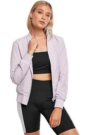 Urban classics Damska kurtka bomberka, lekka kurtka lotnicza dla kobiet, w wielu kolorach, rozmiary XS-XL, fioletowy, 5XL