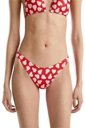 Benetton Damskie majtki Mare 3lwh5s02j od bikini, czerwone ze wzorem 72 m, L, , L