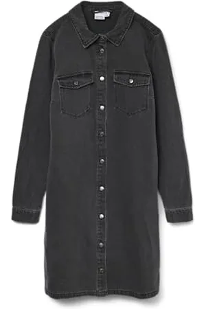 VERO MODA Damska sukienka dżinsowa Vmjennie Ls Short Denim Mix Noos, , M
