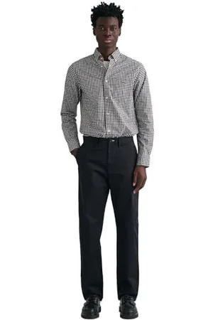 GANT Męskie spodnie regular twill klasyczne spodnie, czarny, 36W / 32L
