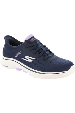 Skechers Damskie GO Walk 7 Valin, granatowe wykończenie tekstylne/lawendowe, rozmiar 37, , 37 EU