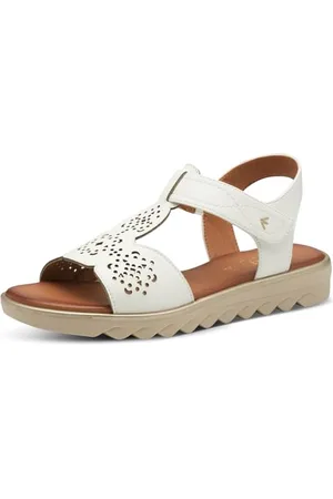 Jana Damskie wegańskie płaskie sandały, offwhite, 38 EU, , 38 EU
