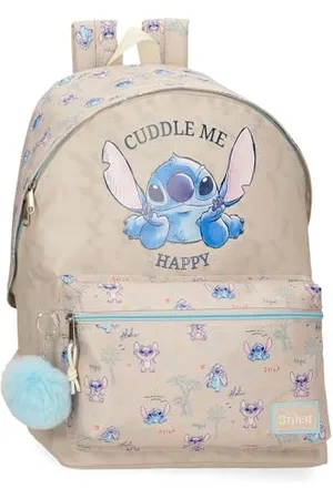 Disney Joumma Stitch Cuddle Me Happy Plecak szkolny Beżowy 31x44x15 cm Poliester, , Talla única, plecak szkolny