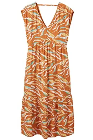 TOM TAILOR Sukienka damska 1036665, 31758-Brown Abstract Leaf Design, 36, , 36