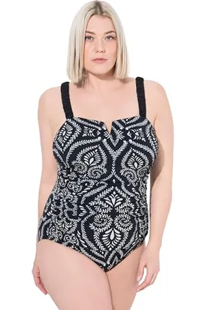 Ulla Popken Damski duży rozmiar plus size kostium kąpielowy Ines, struktura Paisley, , 44