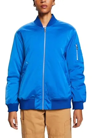 ESPRIT Kurtka bomberka z satyny, jasnoniebieski, L