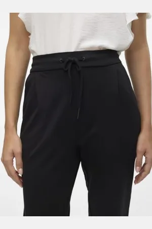 VERO MODA Damskie spodnie Vmeva Mr Loose String Noos Spodnie, czarne, W38/L32