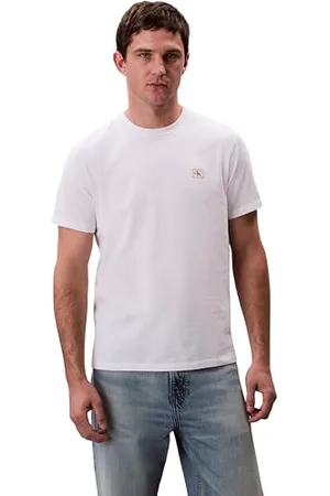 Calvin Klein Jeans Męska koszulka z logo SS 30S Classic TEE LV04RC272G koszulki, biała (jasna biel), L, , L