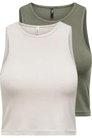 ONLY Onlbelia S/L Crop Top Cs JRS 2 Pack, , XS