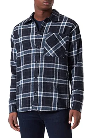 JACK & JONES Męska koszulka Jordennis Check Becks Relaxed Ls, , XXL