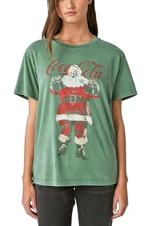 Lucky Brand Shirt Santa Coca Cola Boyfriend, Polowanie Zielone, L Kobieta, , L