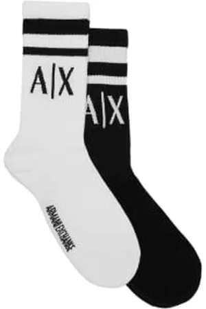 Armani Exchange Męskie skarpety z logo Crew zestaw akcesoriów zimowych, , L/XL